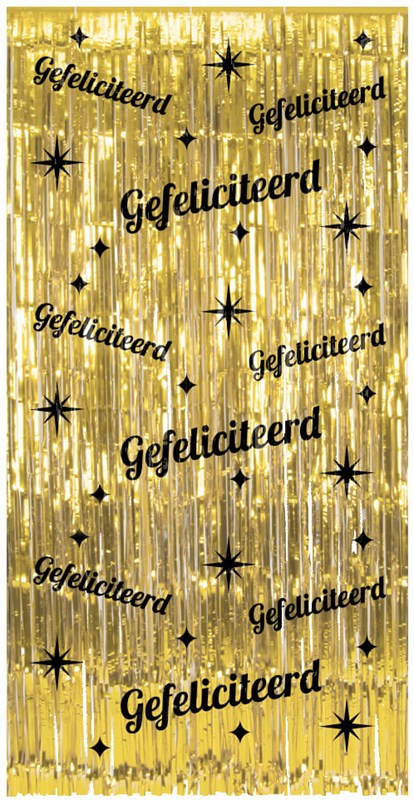 Deurgordijn Classy Goud Gefeliciteerd - 200x100cm