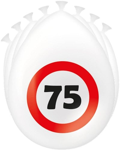 Ballonnen 75 jaar Verkeersbord - 8st