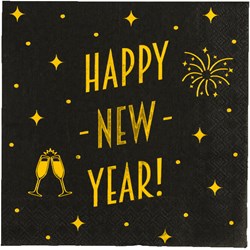 Servetten Happy New Year 16st - 17x19cm