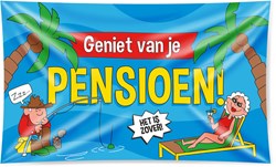 Gevelvlag Pensioen Cartoon (150x90cm)