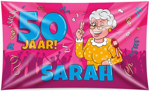 Gevelvlag Sarah Cartoon (150x90cm)