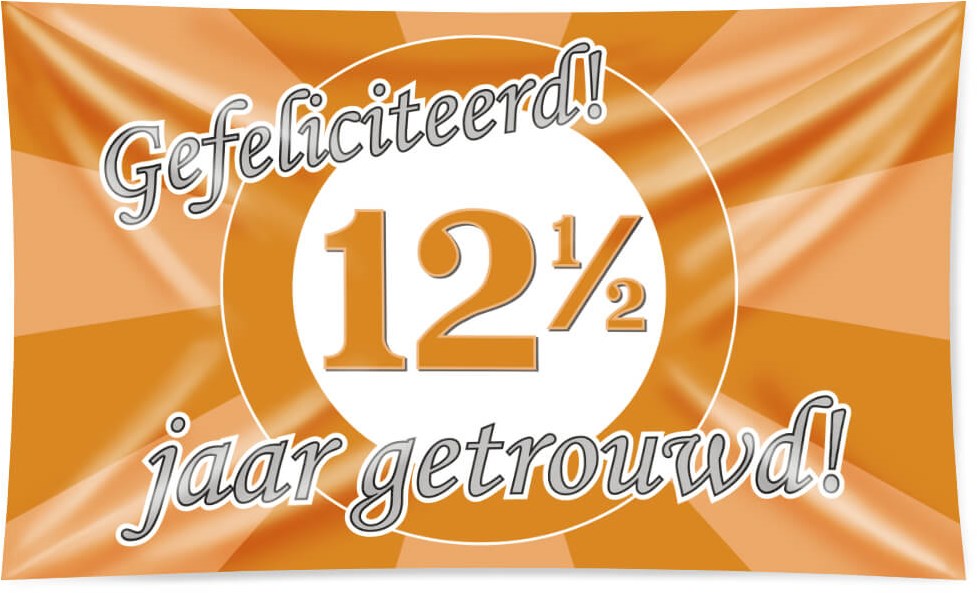 Gevelvlag 12,5 Jaar Getrouwd (150x90cm) Kopen?