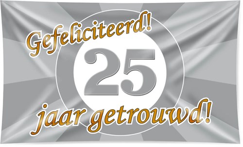 Gevelvlag 25 Jaar Getrouwd (150x90cm)