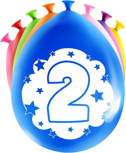 Ballonnen 2 Jaar Happy (8st)