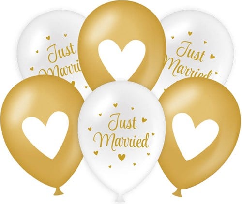 Ballonnen Just Married - 6st