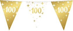 Vlaggenlijn Fancy Party 100 Jaar Goud/Wit - 10m