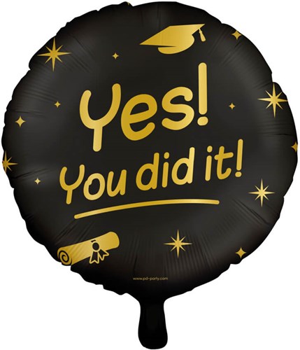 Folieballon You Did It Classy Goud/Zwart (46cm)