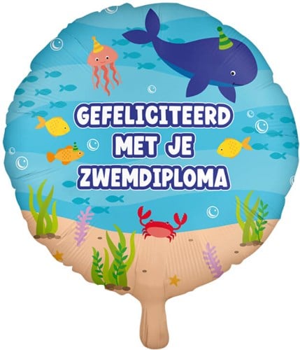 Folieballon Zwemdiploma (46cm)