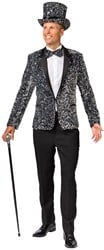Zilveren Pailletten Jas / Colbert Heren Luxe