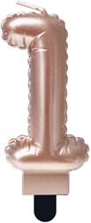 Taartkaarsje Nummer 1 'Folieballon' Rosé Goud