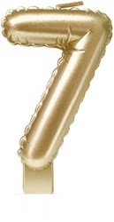Taartkaarsje Nummer 7 'Folieballon' Goud