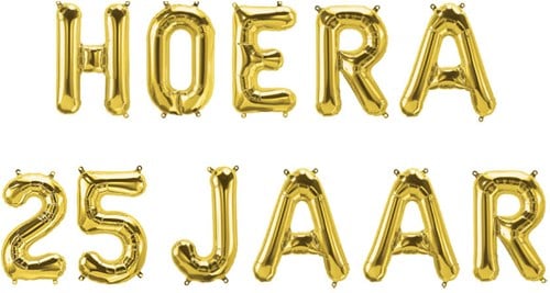Folieballon Letterslinger Hoera 25 jaar
