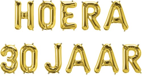 Folieballon Letterslinger Hoera 30 jaar