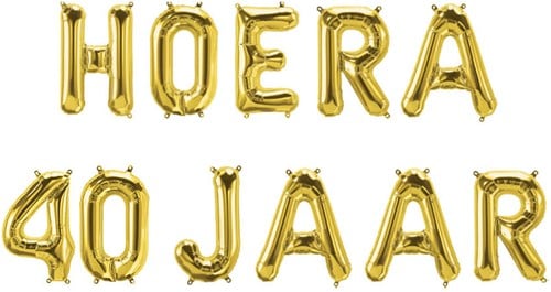 Folieballon Letterslinger Hoera 40 jaar
