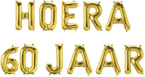 Folieballon Letterslinger Hoera 60 jaar
