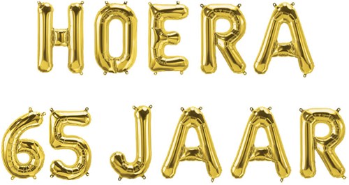 Folieballon Letterslinger Hoera 65 jaar