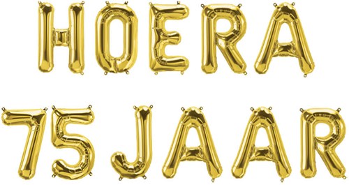 Folieballon Letterslinger Hoera 75 jaar