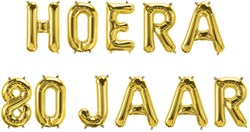 Folieballon Letterslinger Hoera 80 jaar