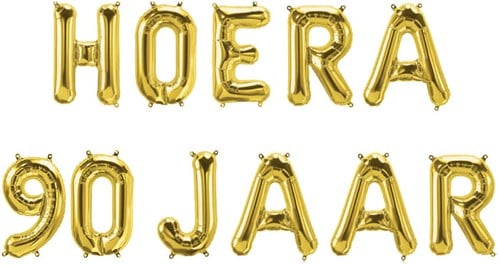 Folieballon Letterslinger Hoera 90 jaar