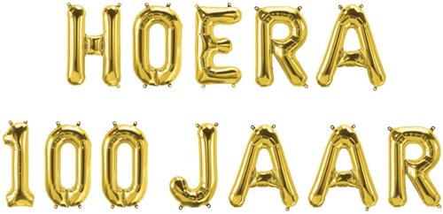Folieballon Letterslinger Hoera 100 jaar