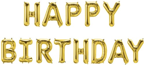 Folieballon Letterslinger Happy Birthday