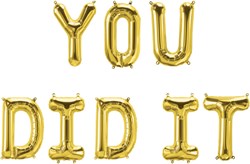 Folieballon Letterslinger You Did It - Goud