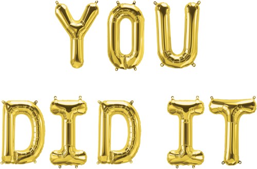 Folieballon Letterslinger You Did It - Goud
