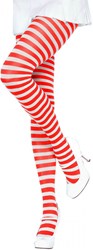 Gestreepte Panty Rood-Wit Luxe