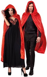 Cape met Capuchon Rood (velvet)