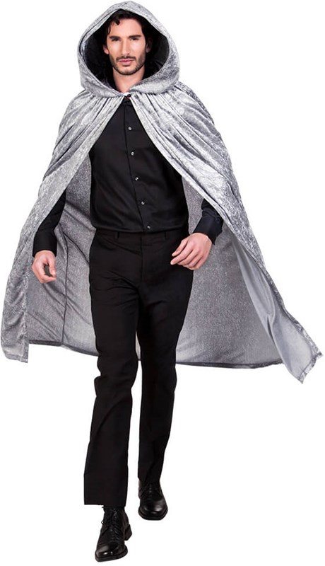 Cape met Capuchon Grijs (velvet) (man)