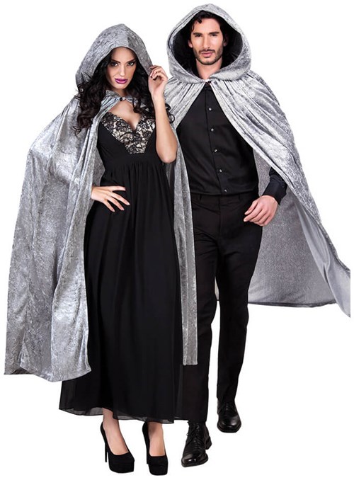 Cape met Capuchon Grijs (velvet)