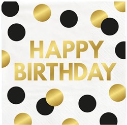 Servetten Celebration Happy Birthday 16st