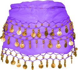 Heupdoek Zigeunerin+Muntjes Paars