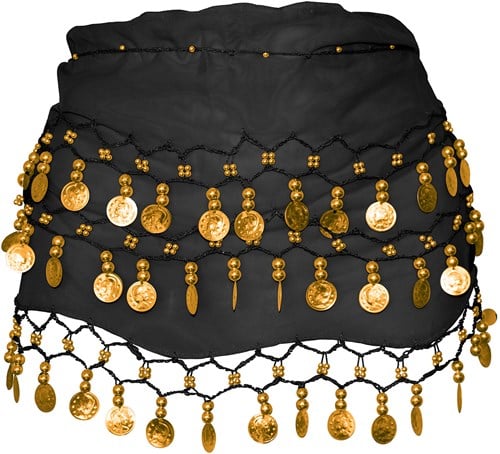 Heupdoek Zigeunerin+Muntjes Zwart