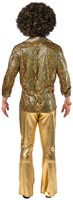 Disco Blouse Heren Hologram Goud-Zwart (achterkant)