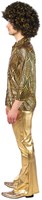 Disco Blouse Heren Hologram Goud-Zwart (zijkant)