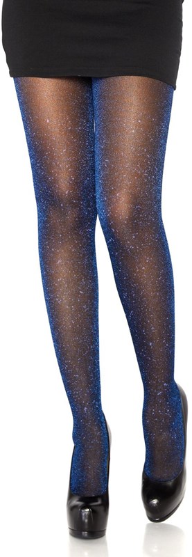 Glitterpanty Zwart-Koningsblauw Lurex