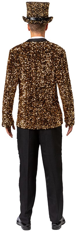 Gouden Pailletten Jas / Colbert Heren Luxe (achterkant)