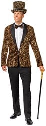 Gouden Pailletten Jas / Colbert Heren Luxe