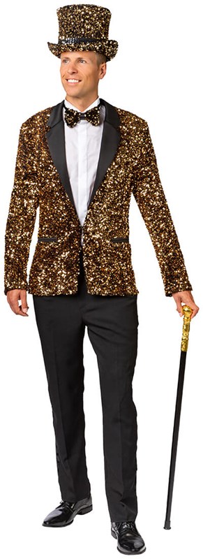 Gouden Pailletten Jas / Colbert Heren Luxe