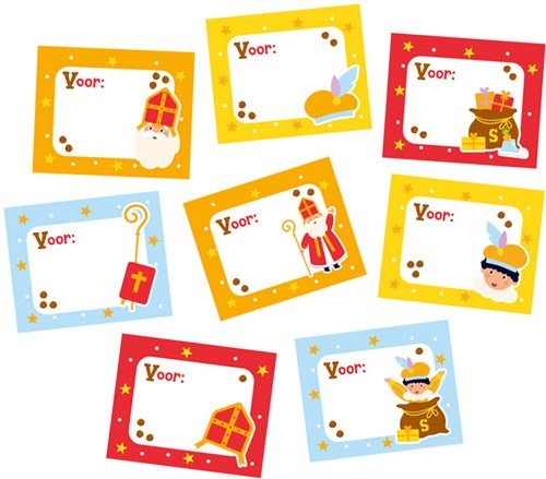 Cadeau Etiketten Naamstickers Sinterklaas - 50st