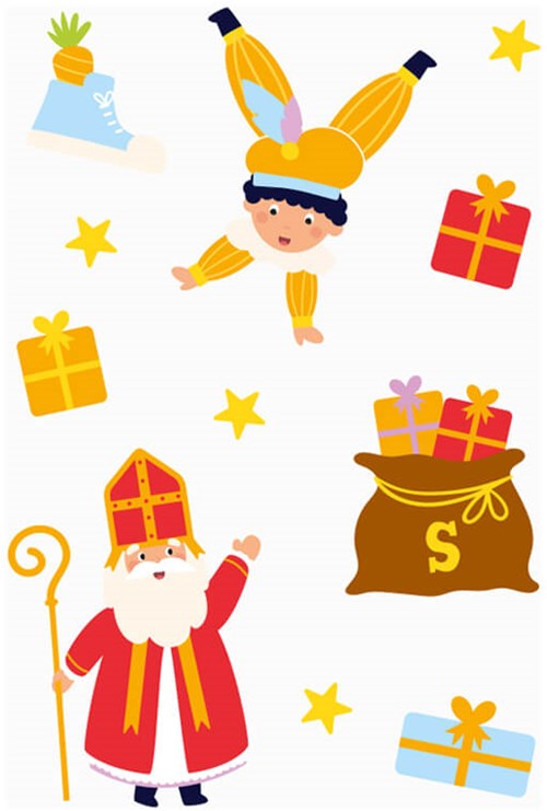 Raamstickers Welkom Sint & Piet - 30x21cm (stickervel 1)