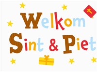 Raamstickers Welkom Sint & Piet - 30x21cm (stickervel 2)