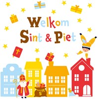 Raamstickers Welkom Sint & Piet - 30x21cm