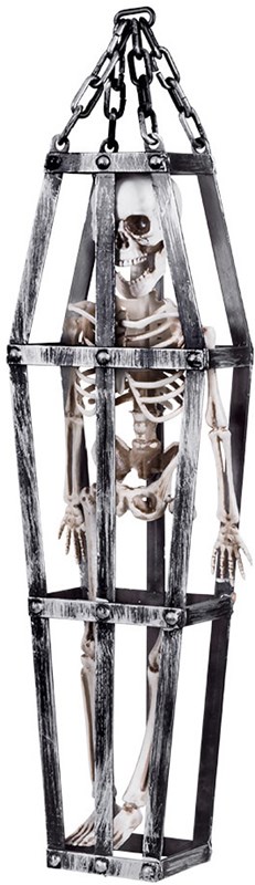 Halloween Hangdecoratie Skelet in Kooi (50cm)