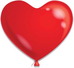 Hartjes Ballonnen Rood 25cm - 6st.