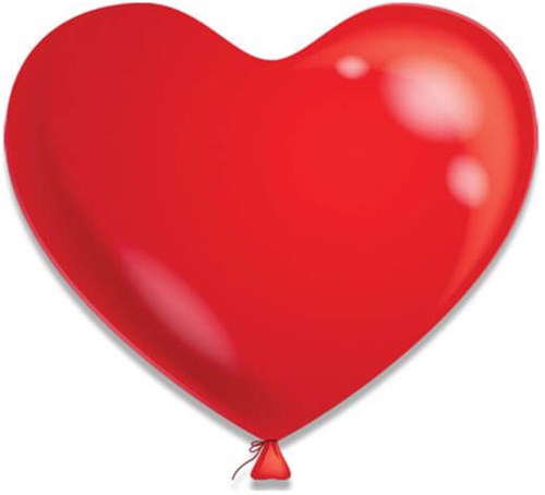 Hartjes Ballonnen Rood 25cm - 6st.