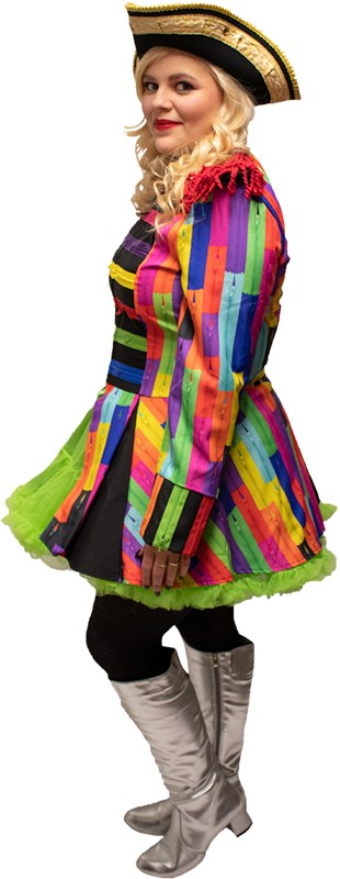 Carnavalsjas Zipp-it voor dames (zijkant)
