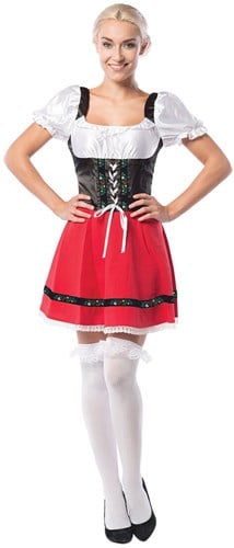 Sexy Dirndl Rood-Zwart