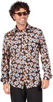 Heren Seventies Retro Blouse Hawaii Flowers